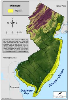 Image of Range of the whimbrel in New Jersey.