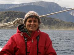 Image of CWF volunteer Maureen Barrett on a polar bear expedition off of the Labrador coast.