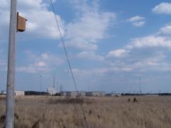 Image of A nestbox for America kestrels is placed in a large field behind the Oyster Creek Generating Station in Forked River, NJ.